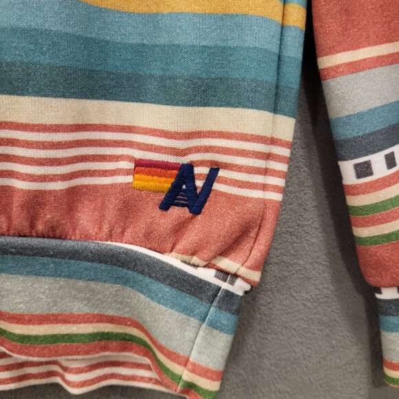 Aviator Nation Tulum Serape Sweatshirt Stripe Bolt Stitch Pullover Size XS - Picture 3 of 6